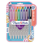 Papermate® Flair Felt Tip Stick Marker Pen, 0.4mm, Assorted Ink, Gray Barrel, 16/Pack orginal image