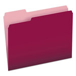 Pendaflex Colored File Folders, 1/3-Cut Tabs, Letter Size, Burgundy/Light Burgundy, 100/Box orginal image