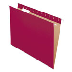 Pendaflex Colored Hanging Folders, Letter Size, 1/5-Cut Tab, Burgundy, 25/Box orginal image