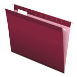 Pendaflex Colored Reinforced Hanging Folders, Letter Size, 1/5-Cut Tab, Burgundy, 25/Box orginal image