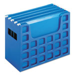 Pendaflex Desktop File w/Hanging Folders, Letter, Plastic, 12 1/4 x 6 x 9 1/2, Blue orginal image