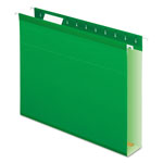 Pendaflex Extra Capacity Reinforced Hanging File Folders with Box Bottom, Letter Size, 1/5-Cut Tab, Bright Green, 25/Box orginal image