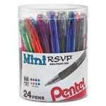 Pentel R.S.V.P. Mini Stick Ballpoint Pen, Medium 1mm, Assorted Ink/Barrel, 24/Pack orginal image