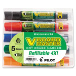 Pilot BeGreen V Board Master Dry Erase Marker, Medium Chisel Tip, Assorted Colors, 5/Pack orginal image
