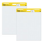 Post-it® Vertical-Orientation Self-Stick Easel Pads, Quadrille Rule (1 sq/in), 30 White 25 x 30 Sheets, 2/Carton orginal image
