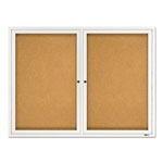 Quartet® Enclosed Bulletin Board, Natural Cork/Fiberboard, 48 x 36, Silver Aluminum Frame orginal image
