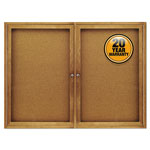 Quartet® Enclosed Bulletin Board, Natural Cork/Fiberboard, 48 x 36, Oak Frame orginal image