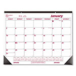 Rediform Monthly Desk Pad Calendar, 22 x 17, White/Burgundy Sheets, Black Binding, Black Corners, 12-Month (Jan to Dec): 2024 orginal image