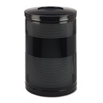 Rubbermaid Classics Perforated Open Top Receptacle, Round, Steel, 51 gal, Black orginal image