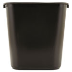 Rubbermaid Deskside Plastic Wastebasket, Rectangular, 7 gal, Black orginal image
