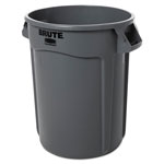 Rubbermaid Round Brute Container, Plastic, 32 gal, Gray orginal image