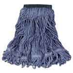 Rubbermaid Swinger Loop Wet Mop Head, Medium, Cotton/Synthetic, Blue, 6/Carton orginal image
