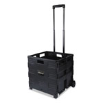 Safco Collapsible Mobile Storage Crate, Plastic, 18.25 x 15 x 18.25 to 39.37, Black orginal image