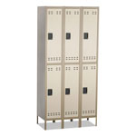 Safco Double-Tier, Three-Column Locker, 36w x 18d x 78h, Two-Tone Tan orginal image