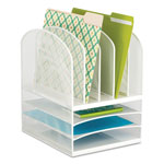 Safco Onyx Mesh Desk Organizer with Five Vertical and Three Horizontal Sections, Letter Size Files, 11.5