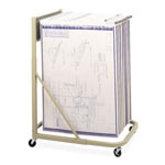 Safco Steel Sheet File Mobile Rack, 12 Pivot Brackets, 27w x 37.5d x 61.5h, Sand orginal image