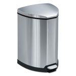 Safco Step-On Waste Receptacle, Triangular, Stainless Steel, 4 gal, Chrome/Black orginal image