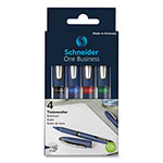 Schneider One Business Rollerball Pen, Stick, Fine 0.6 mm, Assorted Ink and Barrel Colors, 4/Pack orginal image
