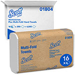 Scott® Essential Multifold Paper Towels (01804) with Fast-Drying Absorbency Pockets, White, 16 Packs / Case, 250 Multifold Towels / Pack orginal image