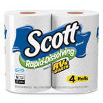 Scott® Rapid-Dissolving Toilet Paper, Bath Tissue, Septic Safe, 1-Ply, White, 231 Sheets/Roll, 4/Rolls/Pack, 12 Packs/Carton orginal image