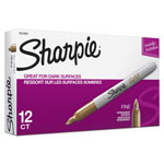 Sharpie® Metallic Fine Point Permanent Markers, Bullet Tip, Gold, Dozen orginal image