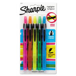 Sharpie® Retractable Highlighters, Chisel Tip, Assorted Fluorescent Colors, 5/Set orginal image