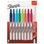 Sharpie® Retractable Permanent Marker, Fine Bullet Tip, Assorted Colors, 8/Set orginal image