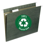 Smead 100% Recycled Hanging File Folders, Letter Size, 1/5-Cut Tab, Standard Green, 25/Box orginal image
