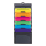 Smead Cascading Wall Organizer, 14.25 x 33, Letter, Gray with 6 Bright Color Pockets orginal image