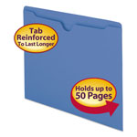 Smead Colored File Jackets with Reinforced Double-Ply Tab, Straight Tab, Letter Size, Blue, 100/Box orginal image