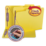 Smead Colored Pressboard Folders with Two SafeSHIELD Coated Fasteners, 1/3-Cut Tabs, Letter Size, Yellow, 25/Box orginal image