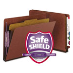 Smead End Tab Pressboard Classification Folders with SafeSHIELD Coated Fasteners, 1 Divider, Letter Size, Red, 10/Box orginal image