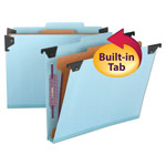 Smead FasTab Hanging Pressboard Classification Folders, Letter Size, 1 Divider, Blue orginal image