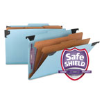 Smead FasTab Hanging Pressboard Classification Folders, Legal Size, 2 Dividers, Blue orginal image