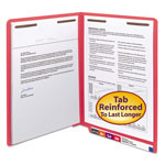 Smead Heavyweight Colored End Tab Folders with Two Fasteners, Straight Tab, Letter Size, Red, 50/Box orginal image