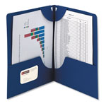 Smead Lockit Two-Pocket Folder, Textured Paper, 11 x 8 1/2, DK Blue, 25/BX orginal image