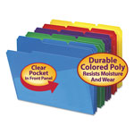 Smead Poly Colored File Folders with Slash Pocket, 1/3-Cut Tabs, Letter Size, Assorted, 30/Box orginal image