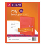 Smead Poly String & Button Interoffice Envelopes, String & Button Closure, 9.75 x 11.63, Transparent Red, 5/Pack orginal image
