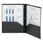 Smead Poly Two-Pocket Folder w/Fasteners, 11 x 8.5, Black, 25/Box orginal image