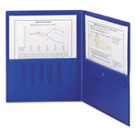 Smead Poly Two-Pocket Folder w/Security Pocket, 11 x 8 1/2, Blue, 5/Pack orginal image