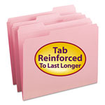 Smead Reinforced Top Tab Colored File Folders, 1/3-Cut Tabs, Letter Size, Pink, 100/Box orginal image