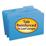 Smead Reinforced Top Tab Colored File Folders, 1/3-Cut Tabs, Legal Size, Blue, 100/Box orginal image