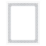 Southworth Premium Certificates, White, Fleur Silver Foil Border, 66 lb, 8.5 x 11, 15/Pack orginal image