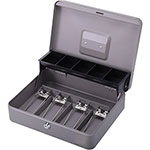 Sparco Cash Box, 5 Compartments, 11-3/8"x7-1/2"x3-3/8", Gray orginal image