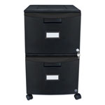 Storex Two-Drawer Mobile Filing Cabinet, 14.75w x 18.25d x 26h, Black orginal image