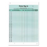 Tabbies Patient Sign-In Label Forms, 8 1/2 x 11 5/8, 125 Sheets/Pack, Green orginal image