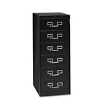 Tennsco Six-Drawer Multimedia Cabinet for 6 x 9 Cards, 21.25w x 28.5d x 52h, Black orginal image