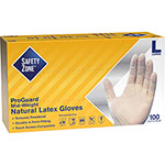 The Safety Zone Powdered Natural Latex Gloves - Polymer Coating - Large Size - Natural - Allergen-free, Silicone-free, Powdered - 9.65