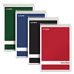 TOPS Steno Pad, Gregg Rule, Assorted Cover Colors, 80 Green-Tint 6 x 9 Sheets, 4/Pack orginal image