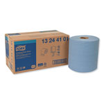 Tork Industrial Paper Wiper, 4-Ply, 11 x 15.75, Blue, 375 Wipes/Roll, 2 Roll/Carton orginal image